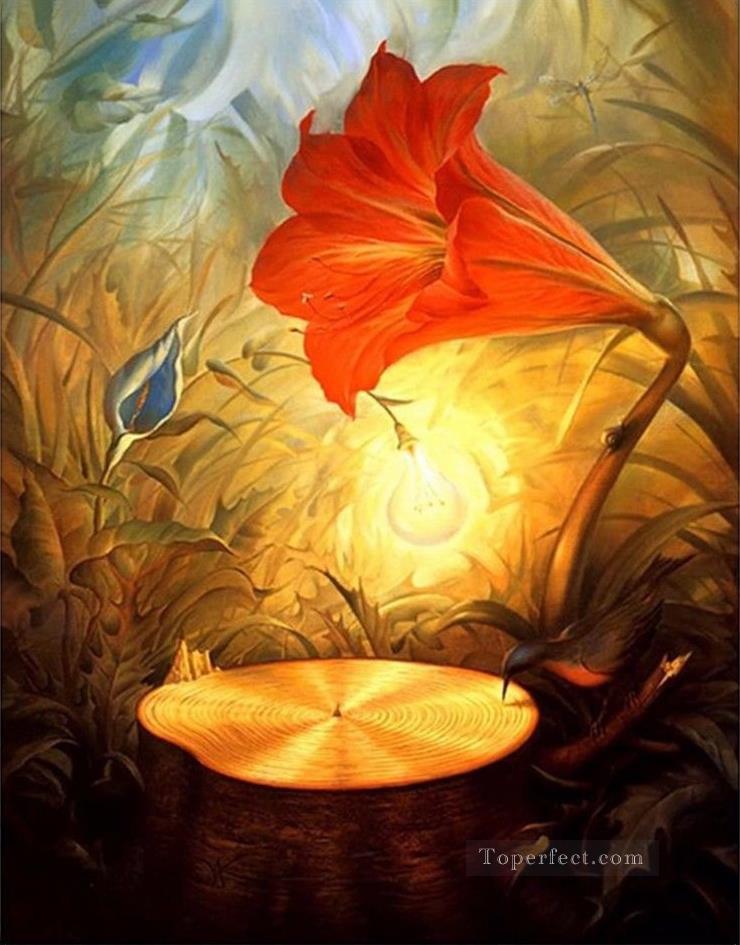 モダンコンテンポラリー03 シュルレアリスム チューリップの花油絵